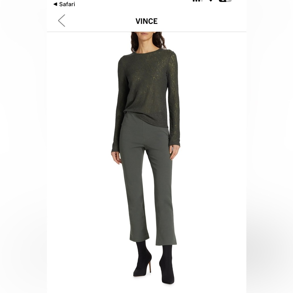 NWT Vince Cropped High-Waisted ankle pants. Exc condition. Size M. Grey